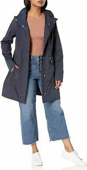 Cole Haan Women's Back Bow Packable Hooded Rain Jacket