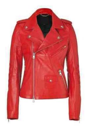 Damen Echt Lammleder Jacke Motorrad Biker Lederjacke -WJ004