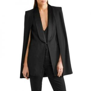 Occident Womens Shoulder pads Blazer Shawl collar Cloak Slim Suit Jacket Party L