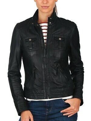 Klassisch Damen Echt Lammleder Echtleder Jacke Slim Fit Biker -WJ226