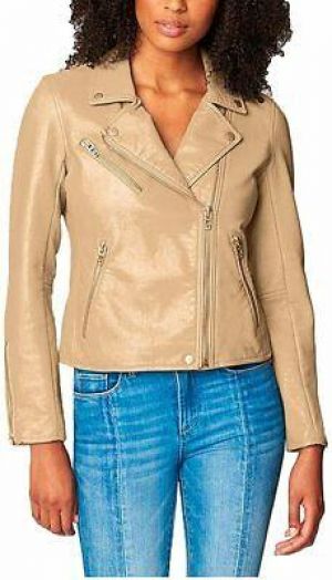 [BLANKNYC] womens Vegan Leather Moto Jacket