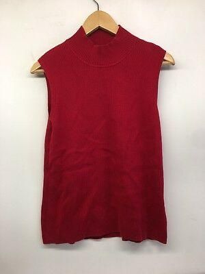 Christopher & Banks Red Pull Over Vest Womens Size M Sleeveless Cotton