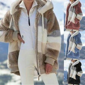 Winter Loose Women Fashion Overcoat Plush Coat Long Sleeve