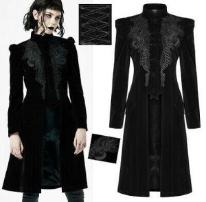 Manteau velours brodé victorien gothique baroque corset rétro stylé PunkRave N
