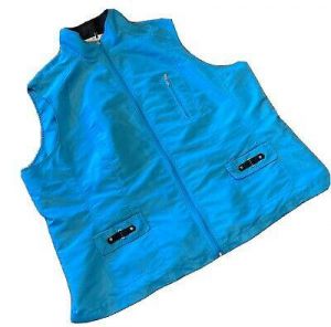 shopping מעילים וג׳קטים Allison Daley Turquoise Activewear Vest Zip Front Lined w/Pockets Plus Size 24W