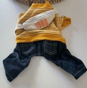Pet dog puppy XS jeans hoodie bag fanny pack XS very small toy breed