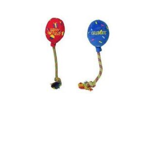 KONG Birthday Balloon for Dog Toy Red or Blue Medium - 6" Fetch