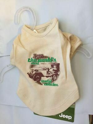 Vo-Toys Jeep Brand Dog T Shirt Beige XS 7-9 Inch Doggiduds Worlds Most Useful