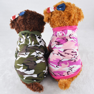 Camo Toy Dog Hoodie Hooded Pet Clothes Small Shirt Sweater XS - L FOR SMALL DOGS