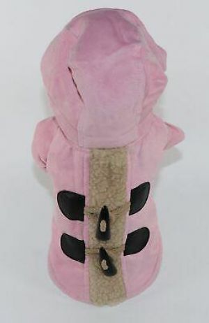 Dog Pet Animal Clothes Furry Toggle Coat Size XS X Small Pink PuppyPAWer
