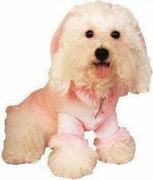 Vo-Toys Votoys Doggiduds Dog Zhivag Hooded Sweater Marabou Trim pink 9-14" Small