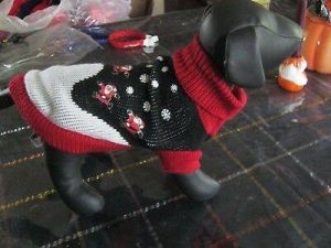 SANTA SNOWFLAKE PUPPY DOG SWEATER SIZE X-SMALL