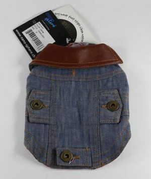 Denim Jean Jacket with Plaid Lining Nanotechnology Stays Clean Naturally for Dog