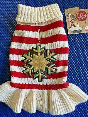 NWT! Holiday Tails Dog Sweater ~Snowflake Sweater Dress ~Dog Puppy Sweater~Sz.XS