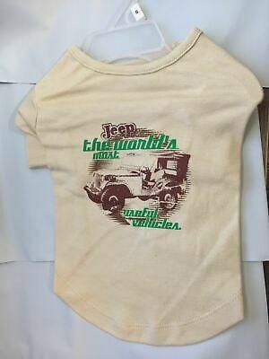 Vo-Toys Jeep Brand Dog T Shirt Beige Small 9-11 Inch Doggiduds World Most Useful