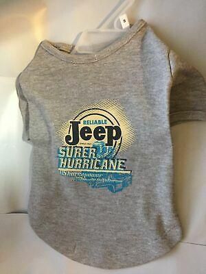 Vo-Toys Jeep Brand Dog T Shirt Gray Sm 9-11 Inch Pup Doggiduds Surer Hurricane