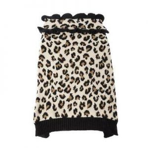 Vibrant Life Animal Print Ruffle Dog Sweater Medium 17" Winter Pet Apparel Toy