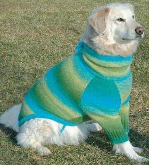 Doggiduds Dog Razzle Dazzle Green & Blue Retro Sweater 22-25" XL Vo-Toys Warm