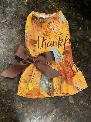 Small Thanksgiving Thankful  Dress-Dog dress clothes-Puppy Apparel