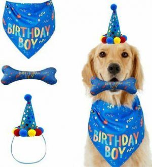 Dog Birthday Bandana Hat Toy Set Pet Happy Birthday Party Supplies Decoration