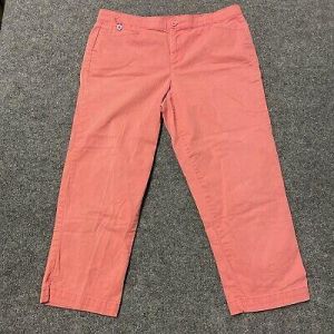 Style & Co Capri Pants Casual Womens 12 Pink Pockets Cotton Blend Zip Crop