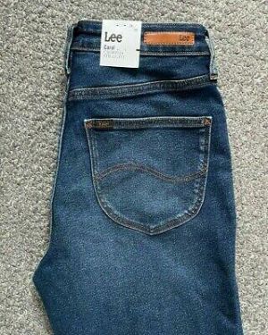 New Lee Carol Cropped Straight Fit Jeans Denim Stretch womens W28 L33 72
