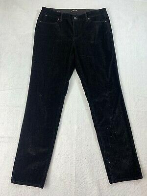 Talbots Flawless Five Pocket Jeans Womens 8 Black Slim Ankle Corduroy Glitter