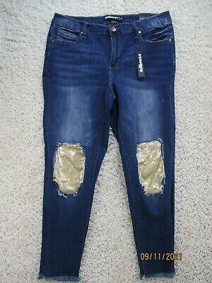 Dollhouse Women's Jeans 18 Blue Alexa Plus Size Slim Fit Skinny Leg New 2043