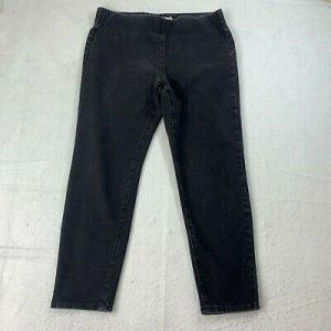 Soft Surroundings Jeans Womens Large Black Ultimate Pull On Skinny Stretch Denim