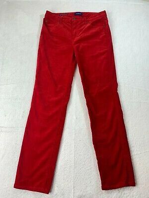 Talbots Corduroy Jeans Womens 8 Red High Rise Straight Leg 5 Pocket Soft