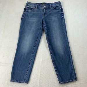 Talbots Flawless Five Pocket Jeans Womens 10p Petite Blue Boyfriend Denim