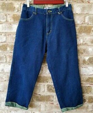 Ultra Pink Womens SZ 9 Blue Capri Jeans Skinny Crop Dark Wash Rolled Leg