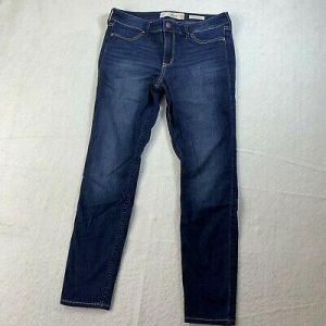 Hollister Jeans Juniors 7 Short Blue Low Rise Jean Legging Stretch Whiskered