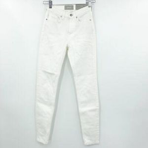 Everlane Womens White Slim Fit High Rise Light Wash Skinny Jeans Size 23 Tall