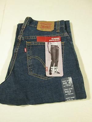 LEVI 550 CLASSIC STRETCH RELAXED JEANS MS SZ 8 LONG NWT