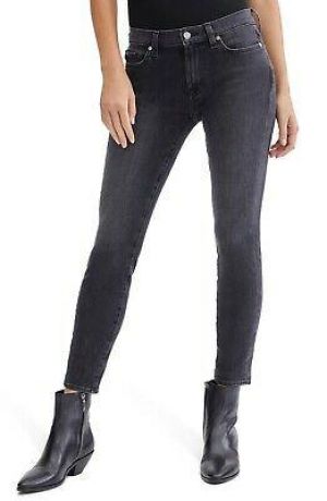 7 For All Mankind The Skinny Jeans in Canyon Boulevard Black Size 33 MSRP $188