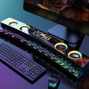 [Game Version] SOAIY SH39 bluetooth 5.0 Electronic Sports Speaker Colorful Laser Light HIFI Sound Quality Desktop Audio Subwoofer 