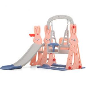3-in-1 Children Slide Swing Basketball Hoop Baby Toy Play Game Outdoor Indoor Baby Amusement Park Gifts