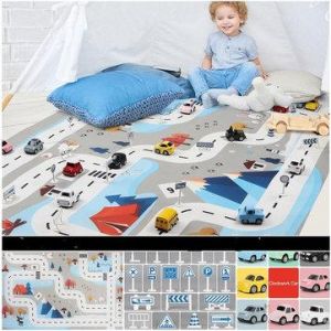 Parent-Child Play Indoor Outdoor Kid's Traffic Parking Lot Car Map Rug Nordic Portable Game Mat Baby Room Carpet 