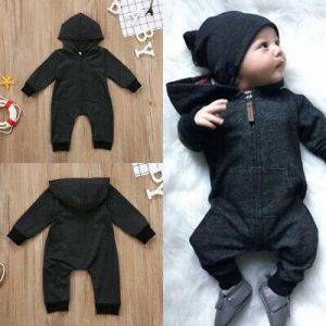 Newborn Baby Boy Girl Kids Hooded Romper Jumpsuit Bodysuit Clothes Outfits