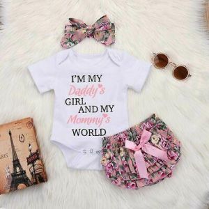 3PC Newborn Kids Baby Girl Outfits Clothes Romper Bodysuit+Tutu Pants Dress Set