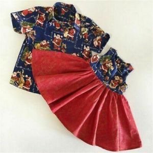Children Clothing Polo Shirt And Dress Set Cotton Materials Printed Pattern Type