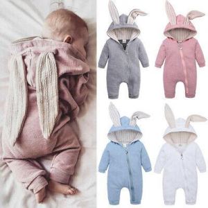 Baby Boys Girls Easter Rabbit Bunny Costume Romper Ears Jumpsuit Kids Clothing