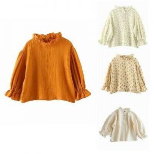 Kids Girls Casual Top Long Sleeves T-shirt Round Collar Spring Blouse Clothing