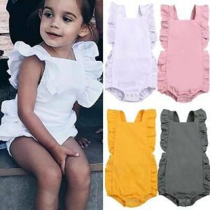 Newborn Kid Baby Girls Ruffle Romper Summer Bodysuit Jumpsuit Clothes Outfit.