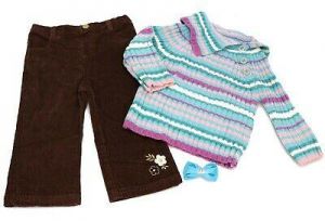 3pcs Toddler Kid Girls Long Sleeve Sweater Corduroy Pants Outfit Clothes Winter