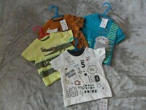 Children's Clothes A Collection of 4 Tee Shirts by Nutmeg Size 0-3 Months, New.