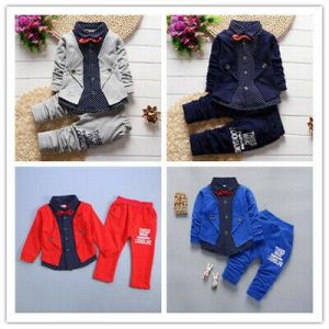 2pcs Kids Boys Spring Fall Outfits Long Sleeve Coat+Pants Casual Cotton Clothes
