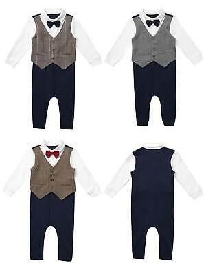 0-24M Newborn Kids Baby Boy Romper Knitting Tops Pants Clothes Gentleman Outfits