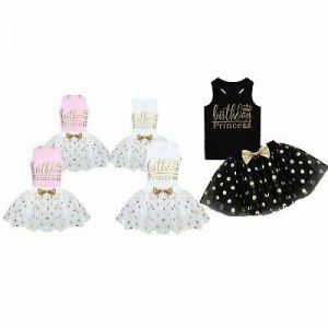 Baby Princess Kid Girl Clothes Outfit Tutu Skirt Dress+Top T-shirt 2Pc Party Set
